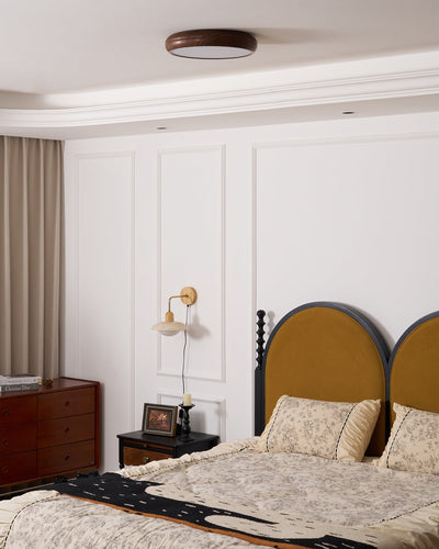 Niralel Ceiling Light Woodgrain Acrylic Round