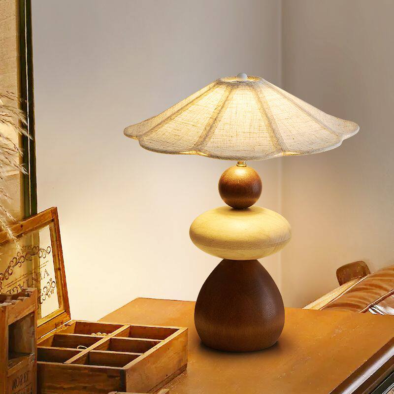 Sylvona Wood Pebble Table Lamp