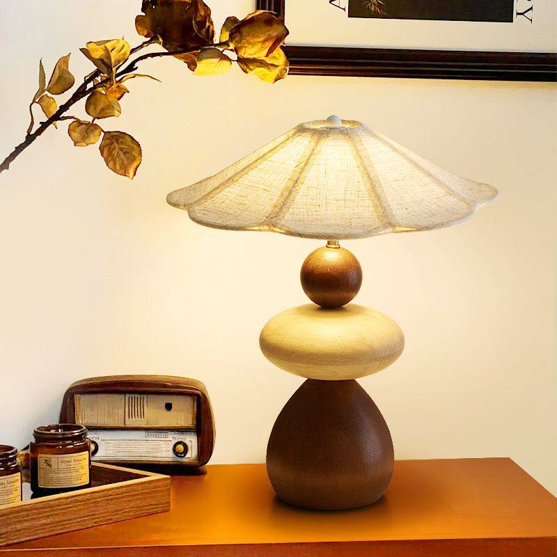 Sylvona Wood Pebble Table Lamp