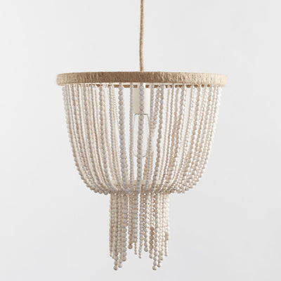 Himinuvyi Modern Beaded Wooden Rope Chandelier - Neutral Decor
