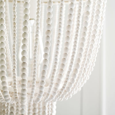 Himinuvyi Modern Beaded Wooden Rope Chandelier - Neutral Decor