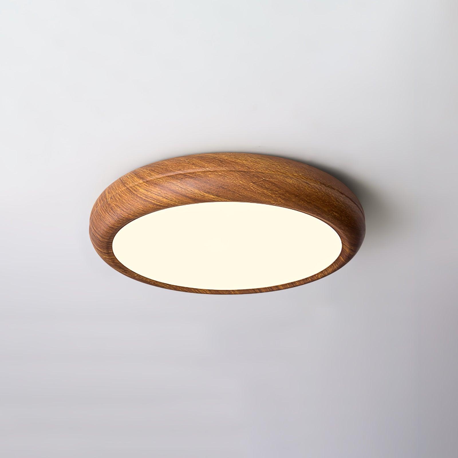 Niralel Ceiling Light Woodgrain Acrylic Round