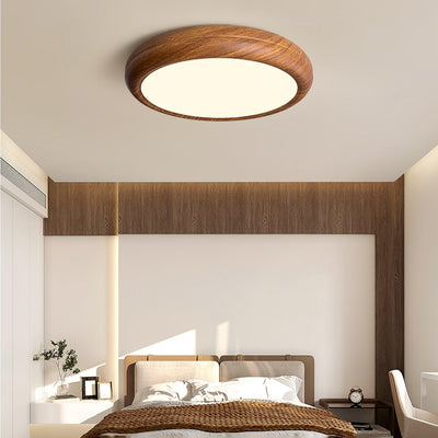 Niralel Ceiling Light Woodgrain Acrylic Round