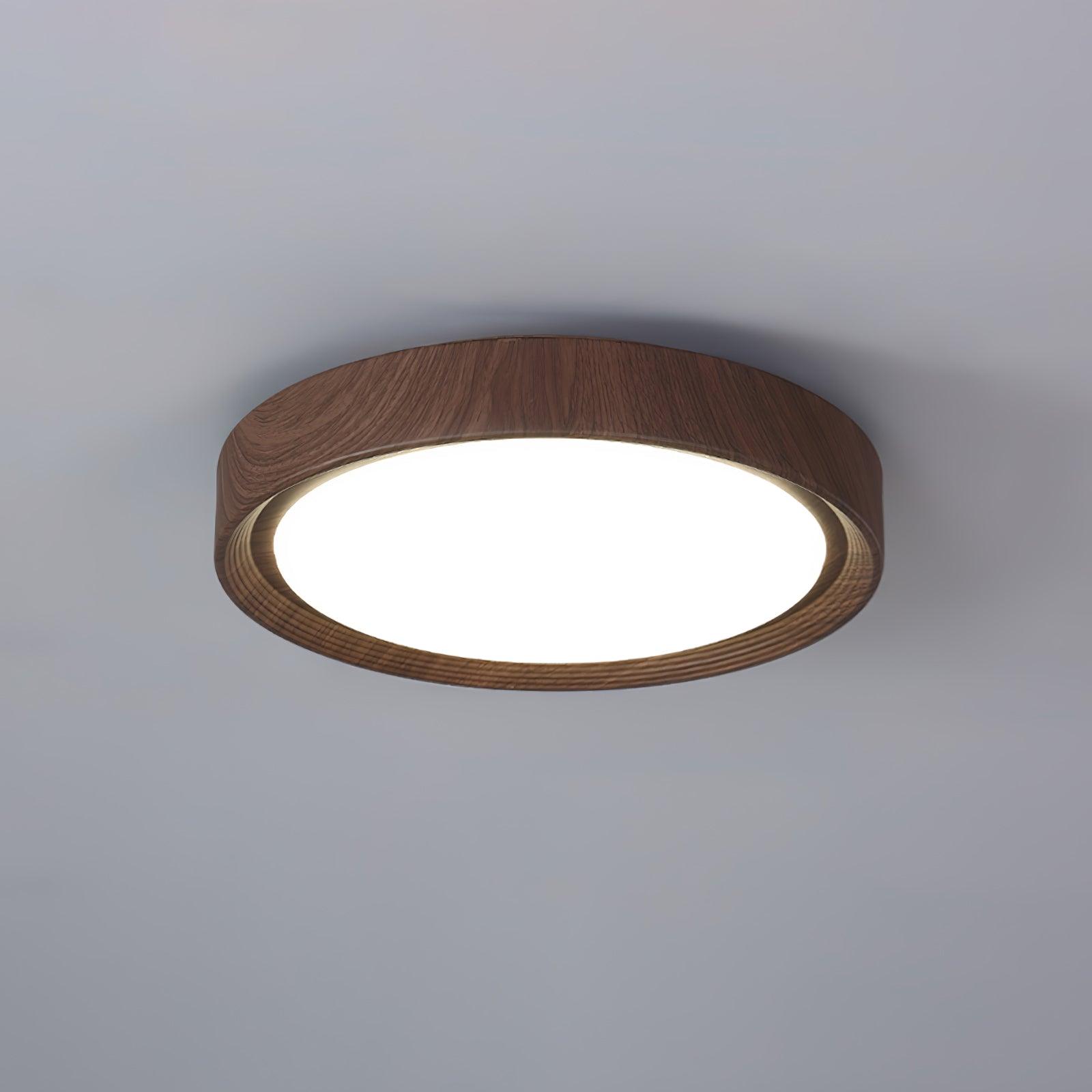 Niralel Ceiling Light Woodgrain Acrylic Round