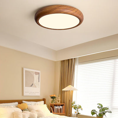 Niralel Ceiling Light Woodgrain Acrylic Round