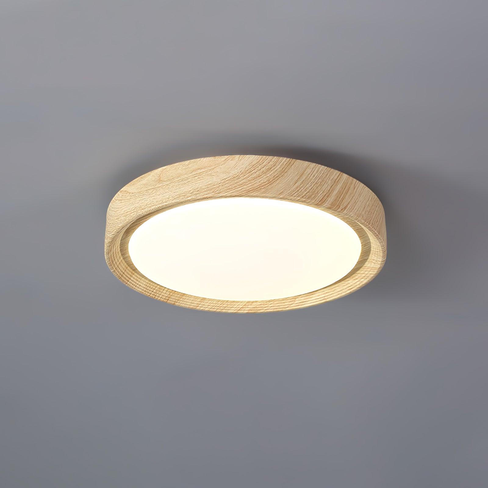 Niralel Ceiling Light Woodgrain Acrylic Round