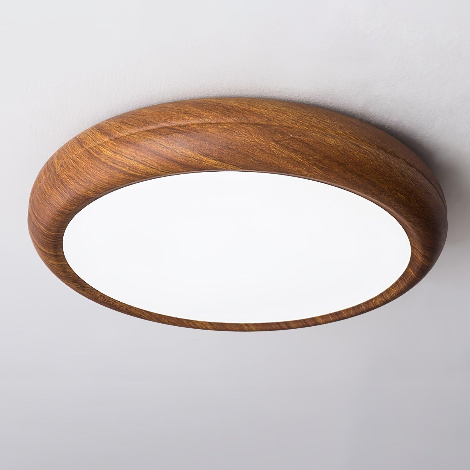 Niralel Ceiling Light Woodgrain Acrylic Round