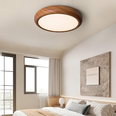 Niralel Ceiling Light Woodgrain Acrylic Round