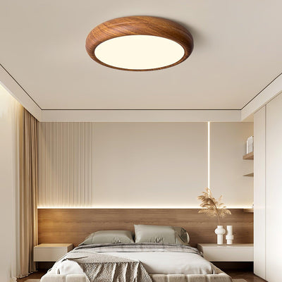 Niralel Ceiling Light Woodgrain Acrylic Round