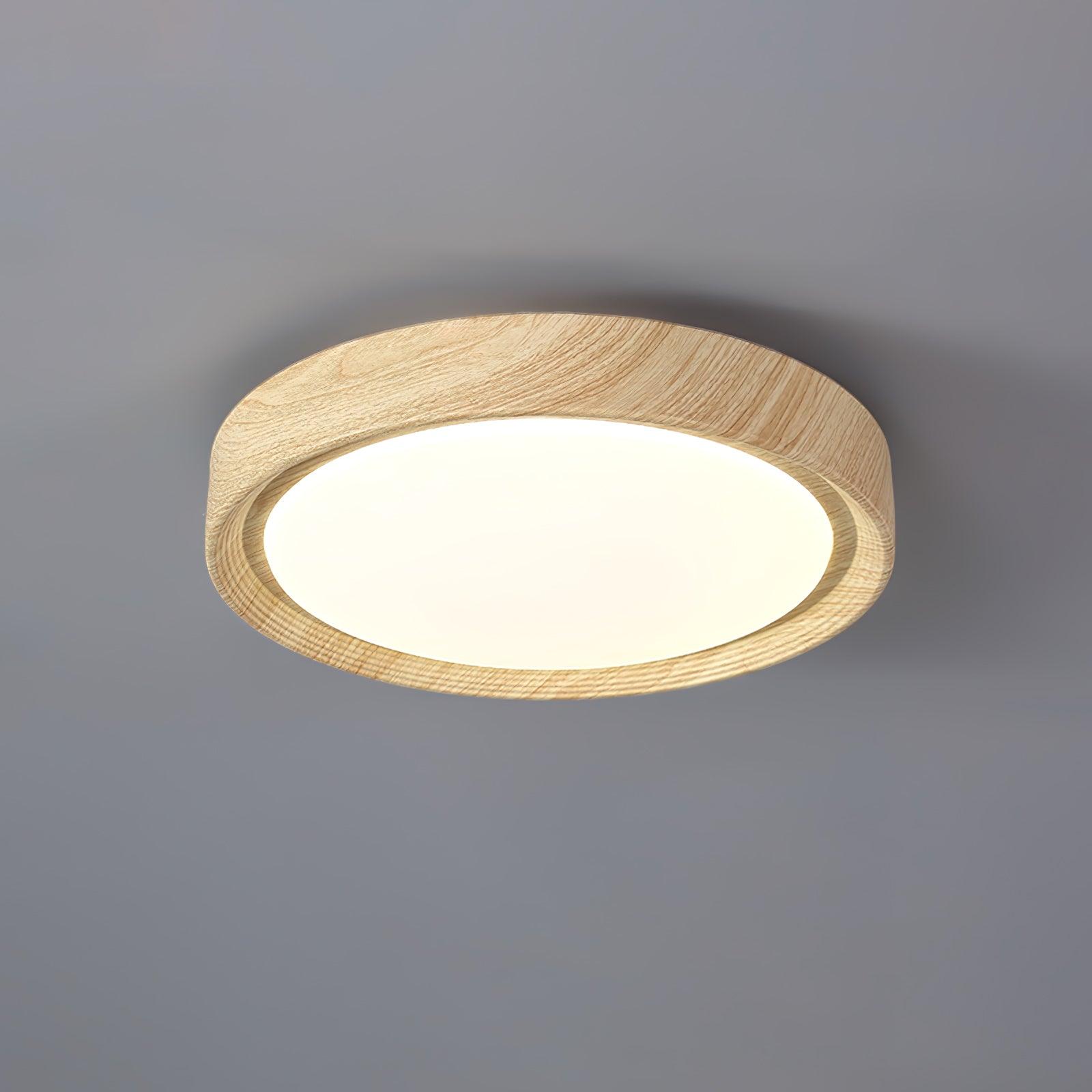 Niralel Ceiling Light Woodgrain Acrylic Round