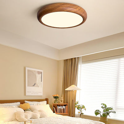 Niralel Ceiling Light Woodgrain Acrylic Round