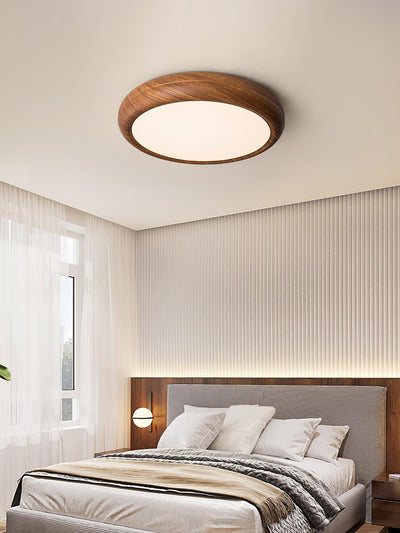 Niralel Ceiling Light Woodgrain Acrylic Round