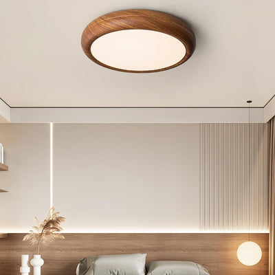 Niralel Ceiling Light Woodgrain Acrylic Round