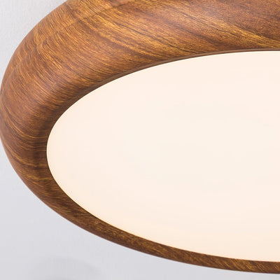 Niralel Ceiling Light Woodgrain Acrylic Round