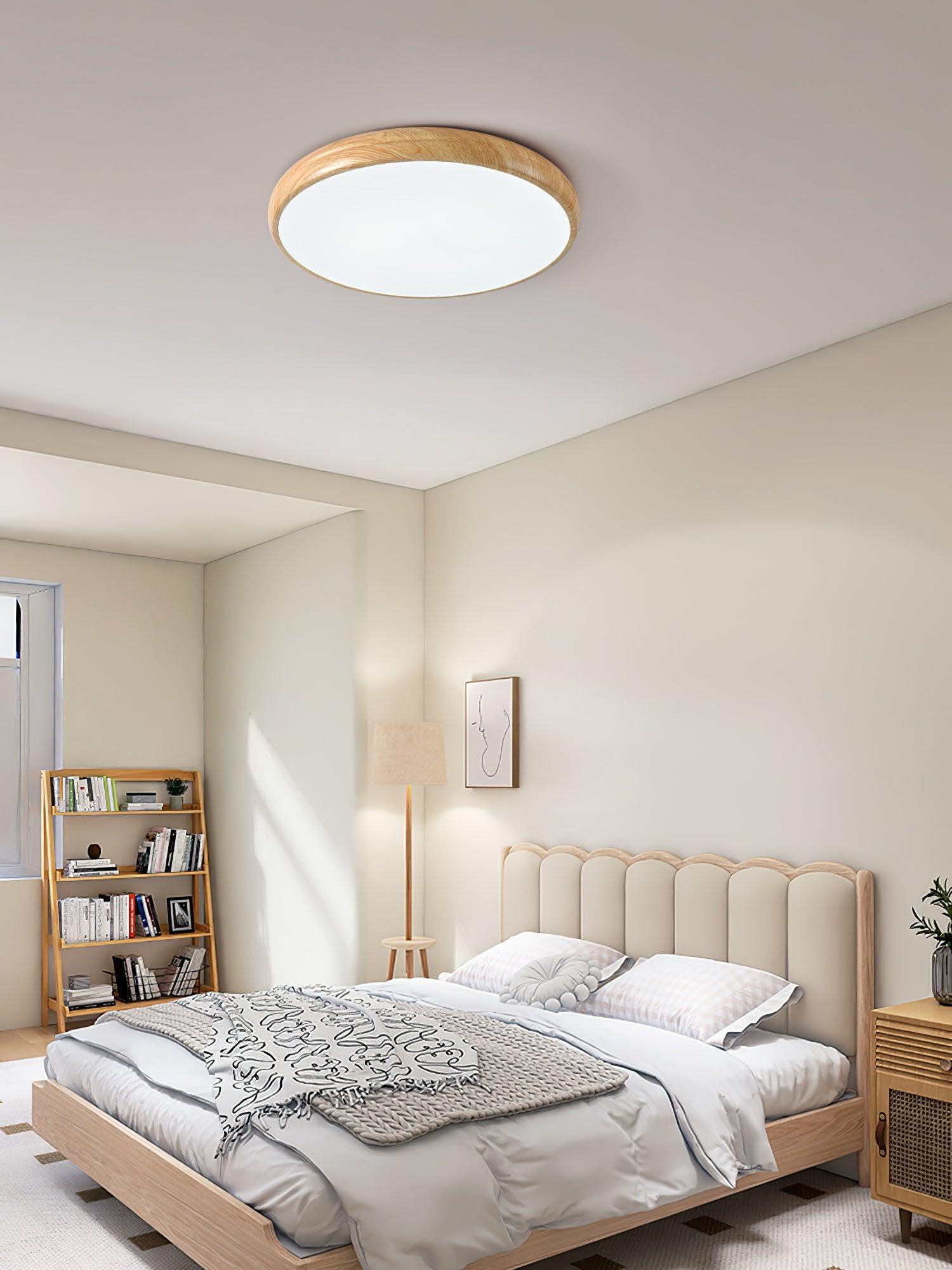 Niralel Ceiling Light Woodgrain Acrylic Round