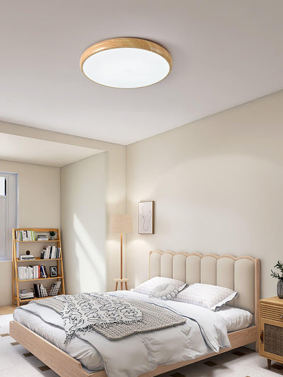 Niralel Ceiling Light Woodgrain Acrylic Round