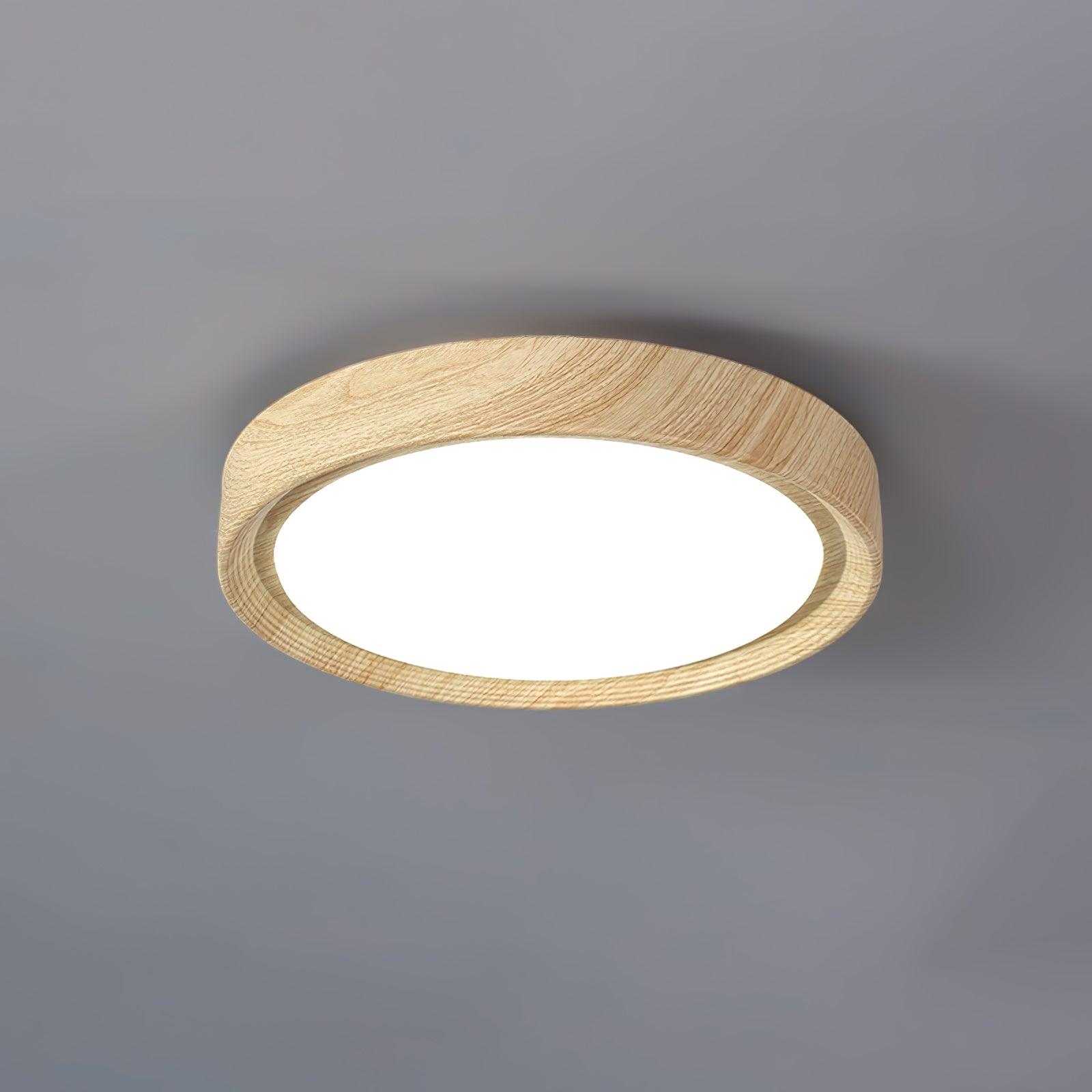 Niralel Ceiling Light Woodgrain Acrylic Round
