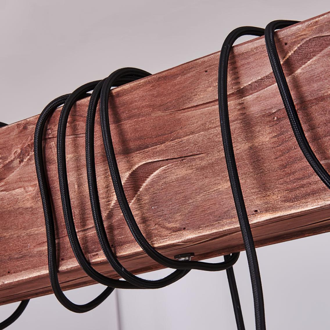 Wexb Chandelier Wooden Beam Edison Bulb Rustic Farmhouse
