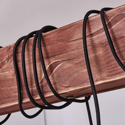 Wexb Chandelier Wooden Beam Edison Bulb Rustic Farmhouse