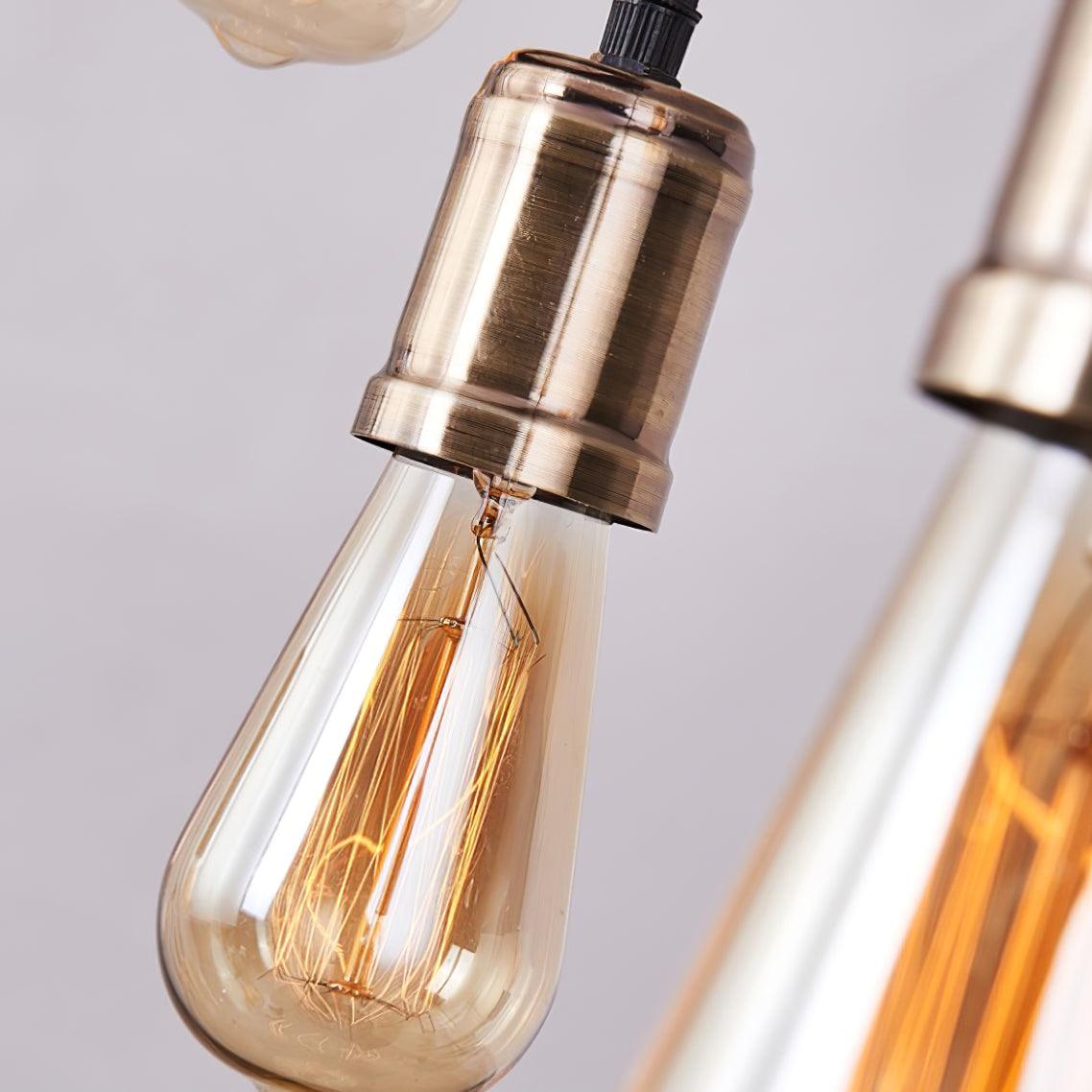 Wexb Chandelier Wooden Beam Edison Bulb Rustic Farmhouse