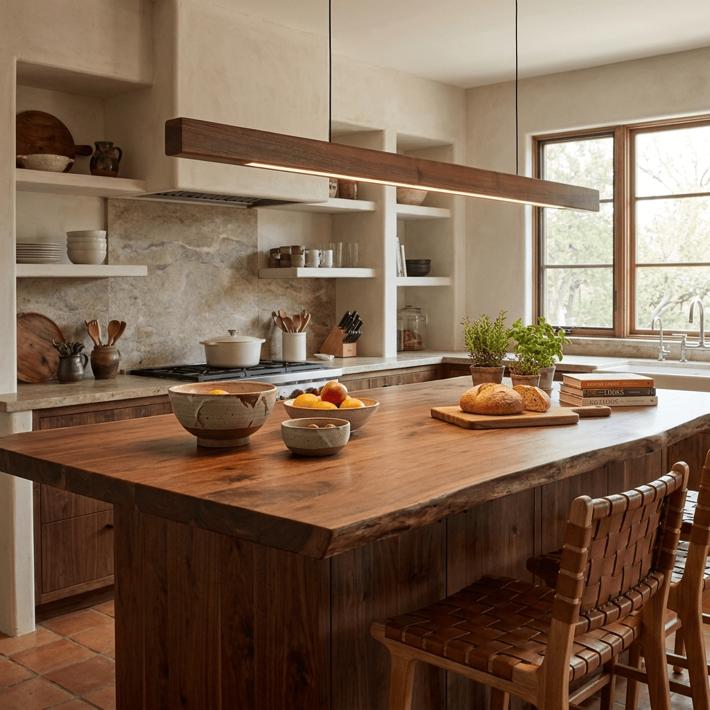 Wood Linear LED Pendant Light
