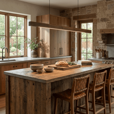 Wood Linear LED Pendant Light