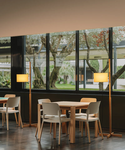 Jex Wood Fabric Floor Lamp