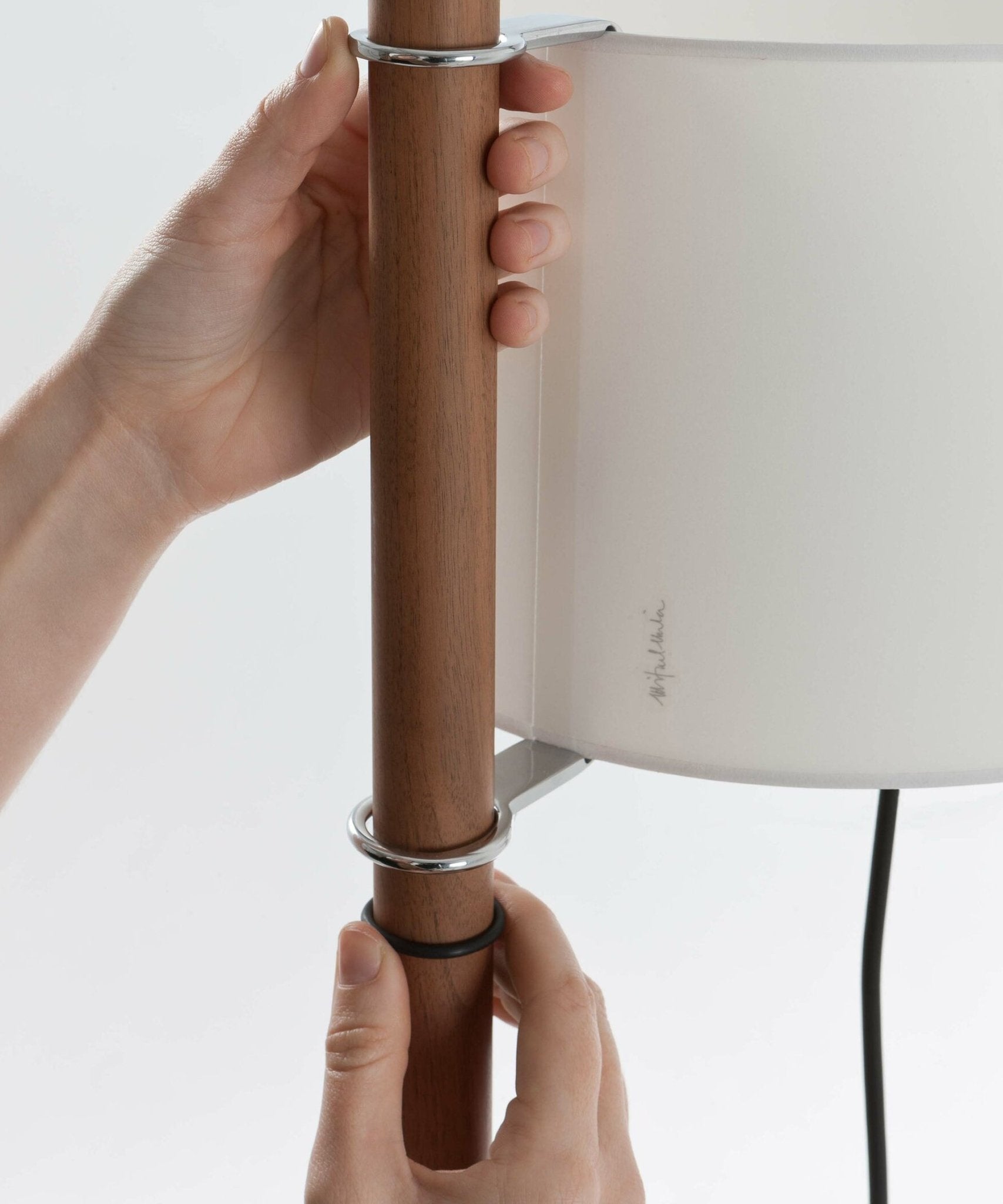Jex Wood Fabric Floor Lamp