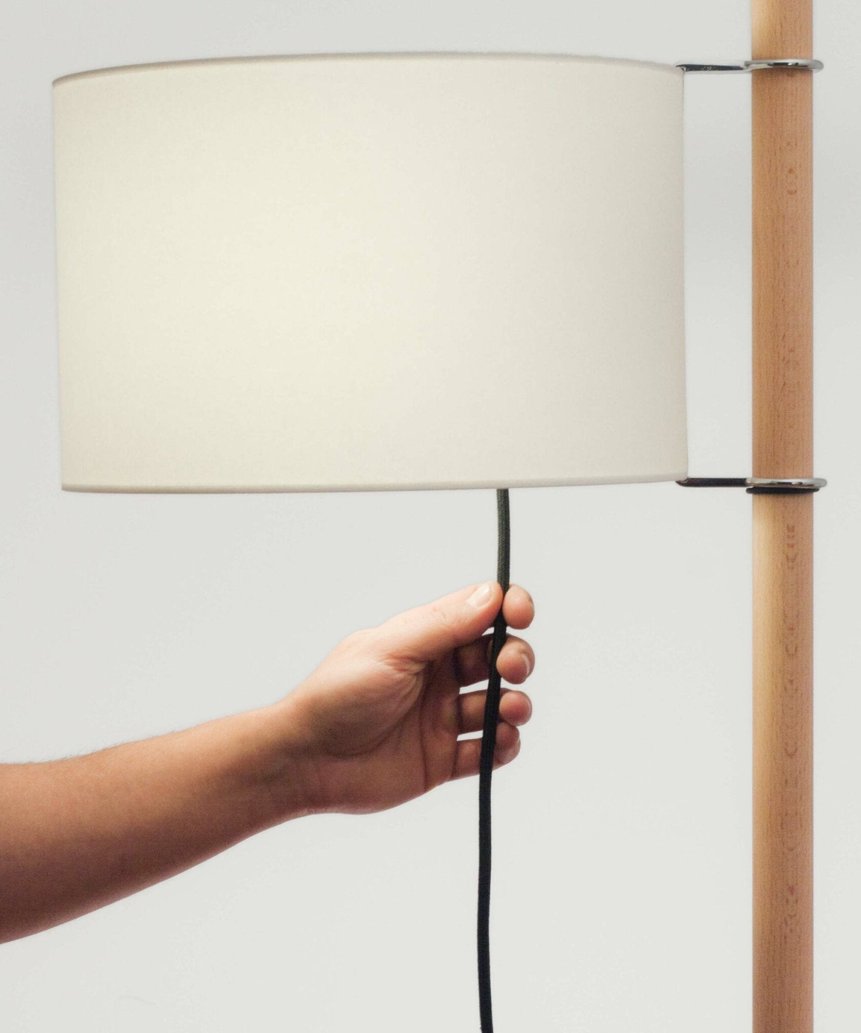 Jex Wood Fabric Floor Lamp