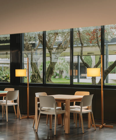 Jex Wood Fabric Floor Lamp