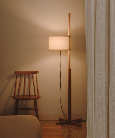 Jex Wood Fabric Floor Lamp