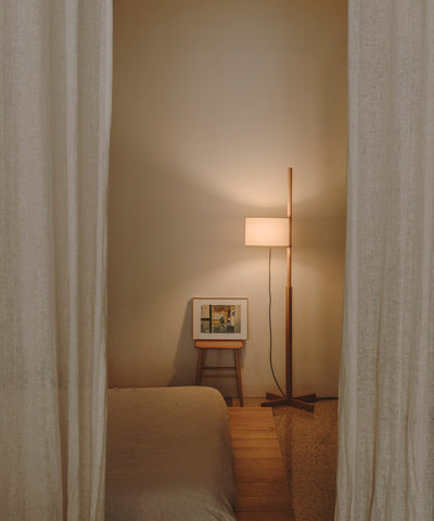 Jex Wood Fabric Floor Lamp