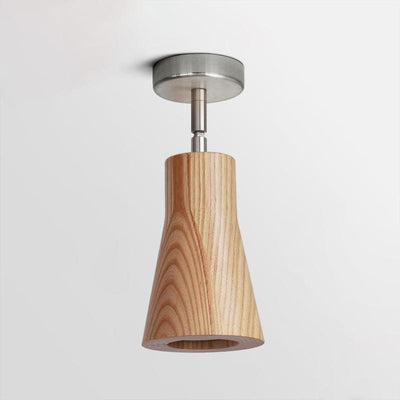 Elviian Ceiling Lamp Wood Track Adjustable Heads