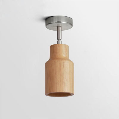 Elviian Ceiling Lamp Wood Track Adjustable Heads