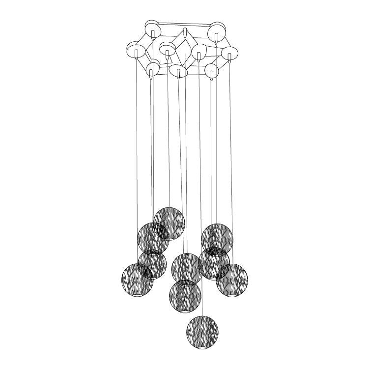 Vixor Nordic Orb Sphere Cluster Wooden Pendant Light