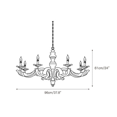 Vovynan Luxury Roman Column Wooden Chandelier - Neutral Decor