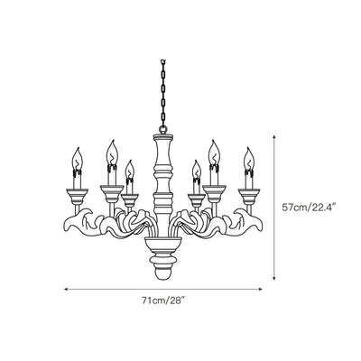 Vovynan Luxury Roman Column Wooden Chandelier - Neutral Decor