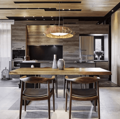 Viresto Wooden Patchwork Ring Chandelier