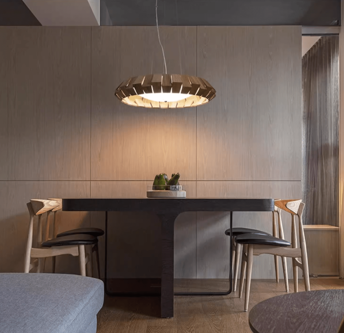 Viresto Wooden Patchwork Ring Chandelier