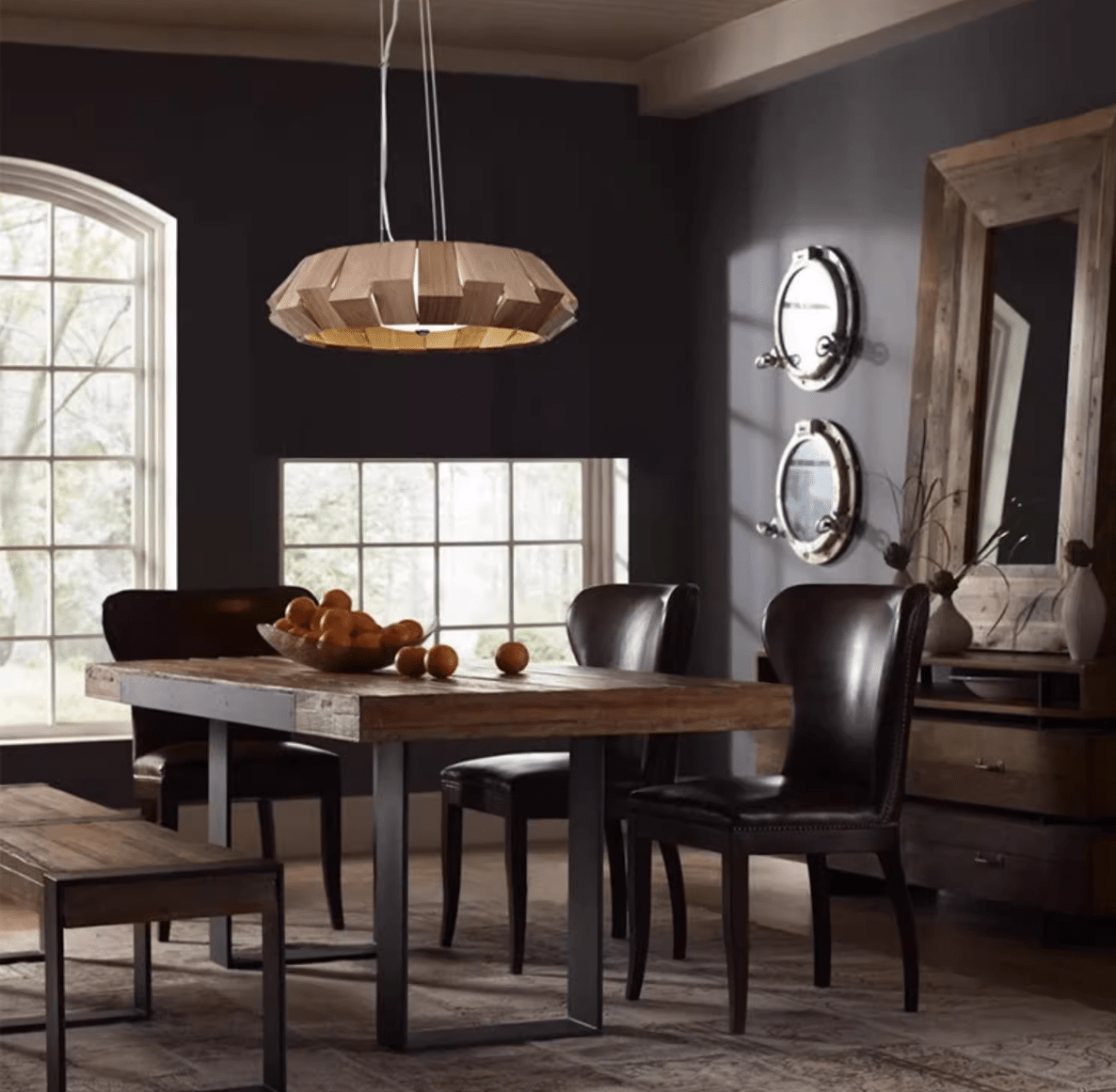 Viresto Wooden Patchwork Ring Chandelier