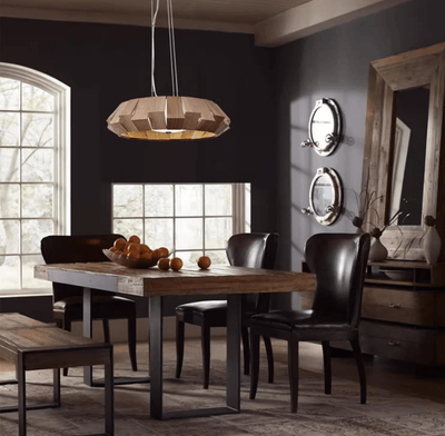 Viresto Wooden Patchwork Ring Chandelier