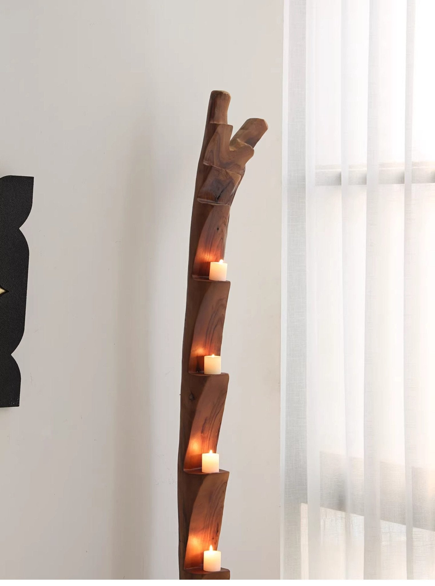 Wooden Branch Candle Tower