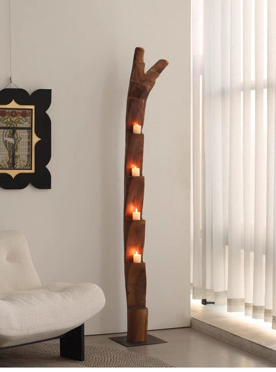 Wooden Branch Candle Tower