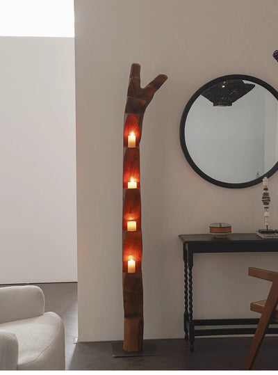 Wooden Branch Candle Tower