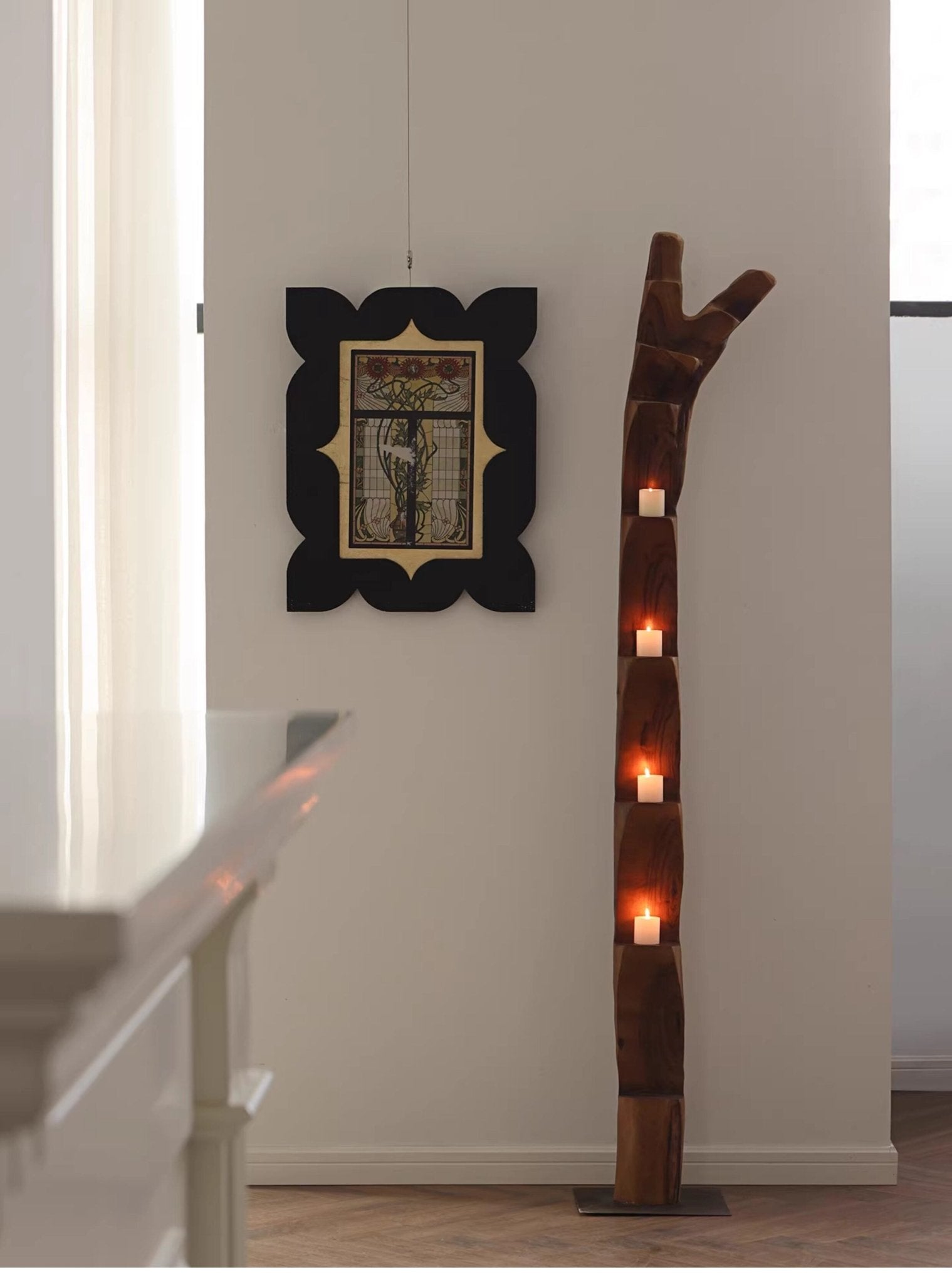 Wooden Branch Candle Tower