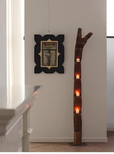 Wooden Branch Candle Tower