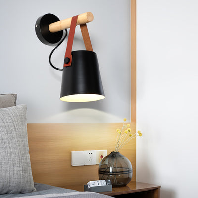 Virixon Wood Leather Wall Lamp