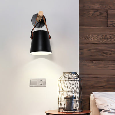 Virixon Wood Leather Wall Lamp