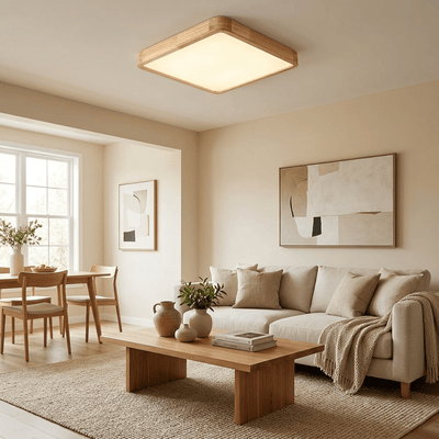 Edenford Wooden Geometric Flush Mount Ceiling Light
