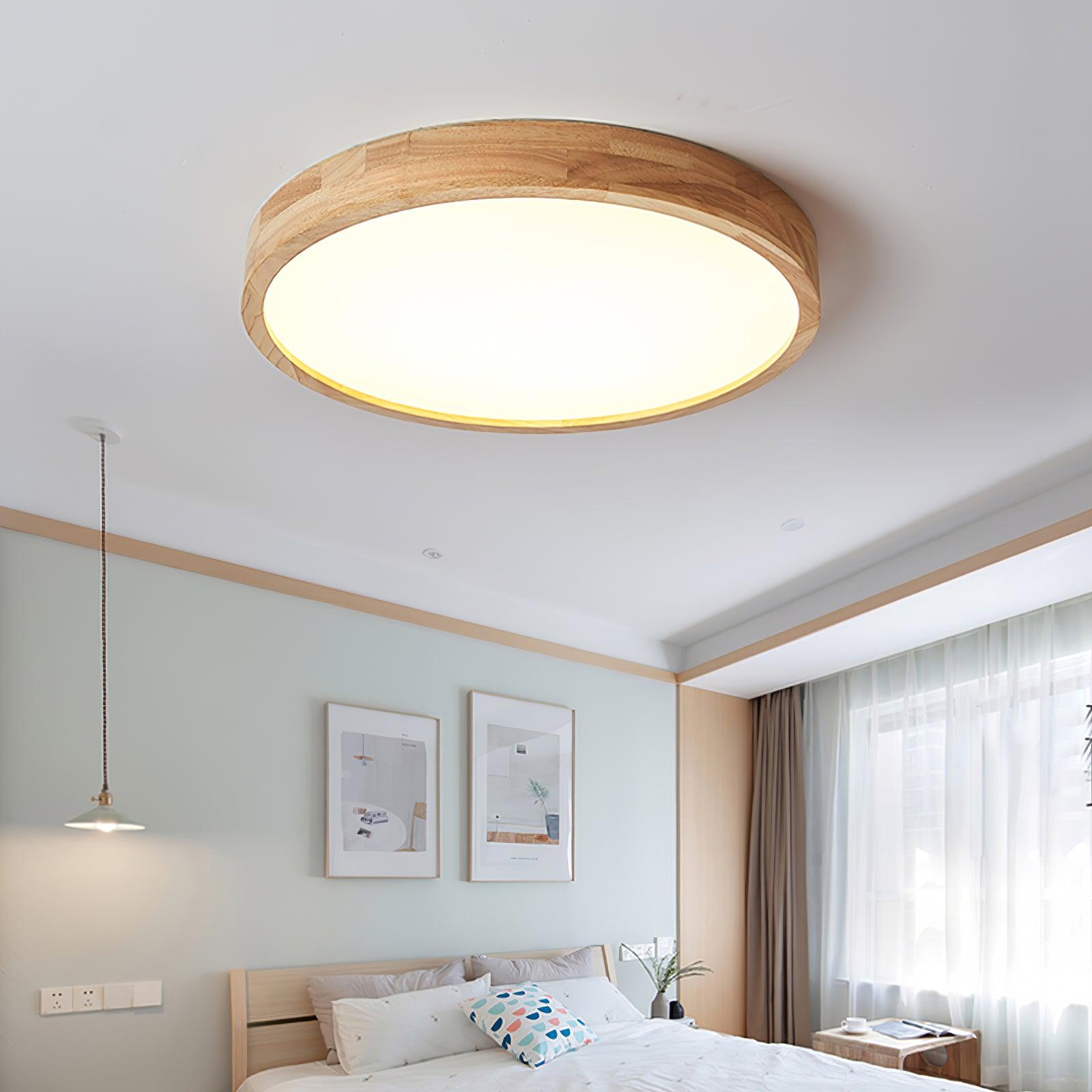 Aldalaya Ceiling Light Wooden Geometric LED